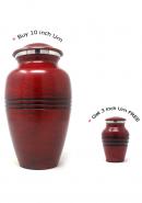 Large Red Aluminium Urn for Human Ashes (Large)