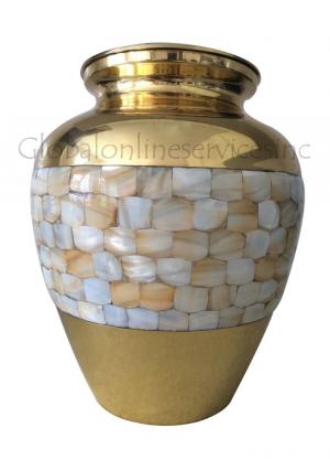 Large Size Elite Mother Of Pearl Adult Memorial Urn For Ashes