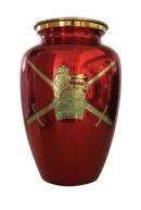 Large UK Military Symbol Red Color Memorlial Adult Urn For Ashes