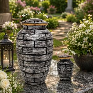 Large Vintage Adult Cremation Brass Urn for Human Ashes+ FREE Brass Vintage  Keepsake Urn (Large)