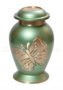 Lite Teal Green Butterfly Small Keepsake Memorial Urn For Cremated Remains