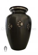 Low Price Black Pewter Slate Paw Print Pet Urn for Memorial Ashes