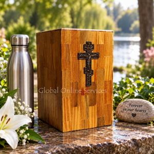 MDF Made Cross Christ Human Ashes For Cremation Urns