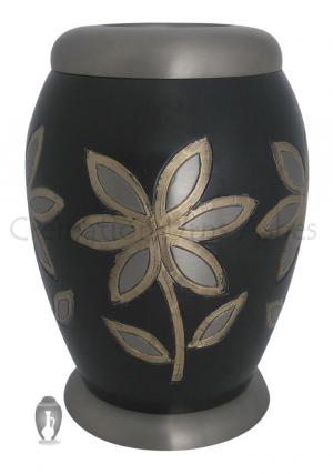 Majestic Lilies Brass Tealight Funeral Brass Urn Ashes