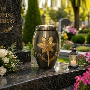 Majestic Lillies Small Funeral Keepsake Urn for Ashes