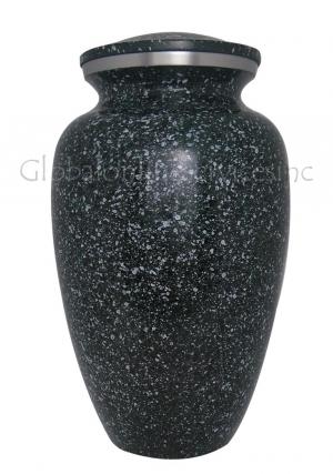 Marble Black Aluminium Large Memorial Adult Urn For Ashes