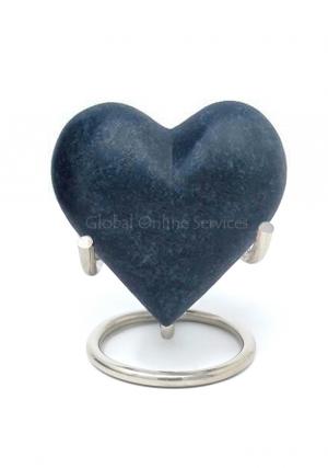 Marble Heart Keepsake Brass Urn for Cremation Ashes