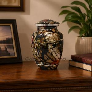 Medium Aluminium Camouflage Urn for Cremation Ashes (Medium)