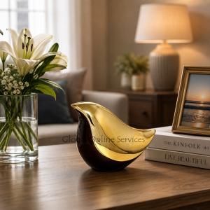 Medium Love bird Brass made Pet Urn for Cremation Ashes