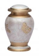 Mini Butterflies Pearl White Keepsake Cremation Urn for Ashes
