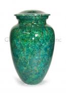 Mini Green Brass Cremation Urn for Keepsake Cremation Ashes.