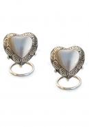 Pack Of Two Small Pewter Leaf Band Heart Keepsake Funeral Urn with Stand For Human Ashes