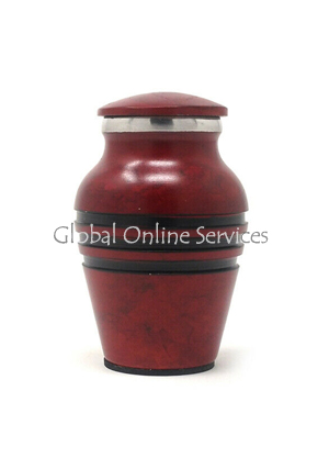 Mini Red Aluminium Urn for Human Ashes (Small)