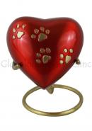 Mini Red Heart Cremation Pet Keepsake Urn For Pet Ashes