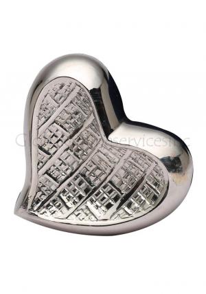 Mini Theale Nickel Heart Keepsake Memorial Urn Ashes