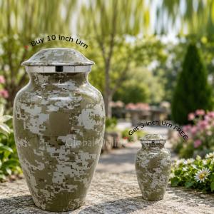 Modern French Aluminium Large Cremation Urn + FREE Modern French Aluminium Keepsake Urn (Large)