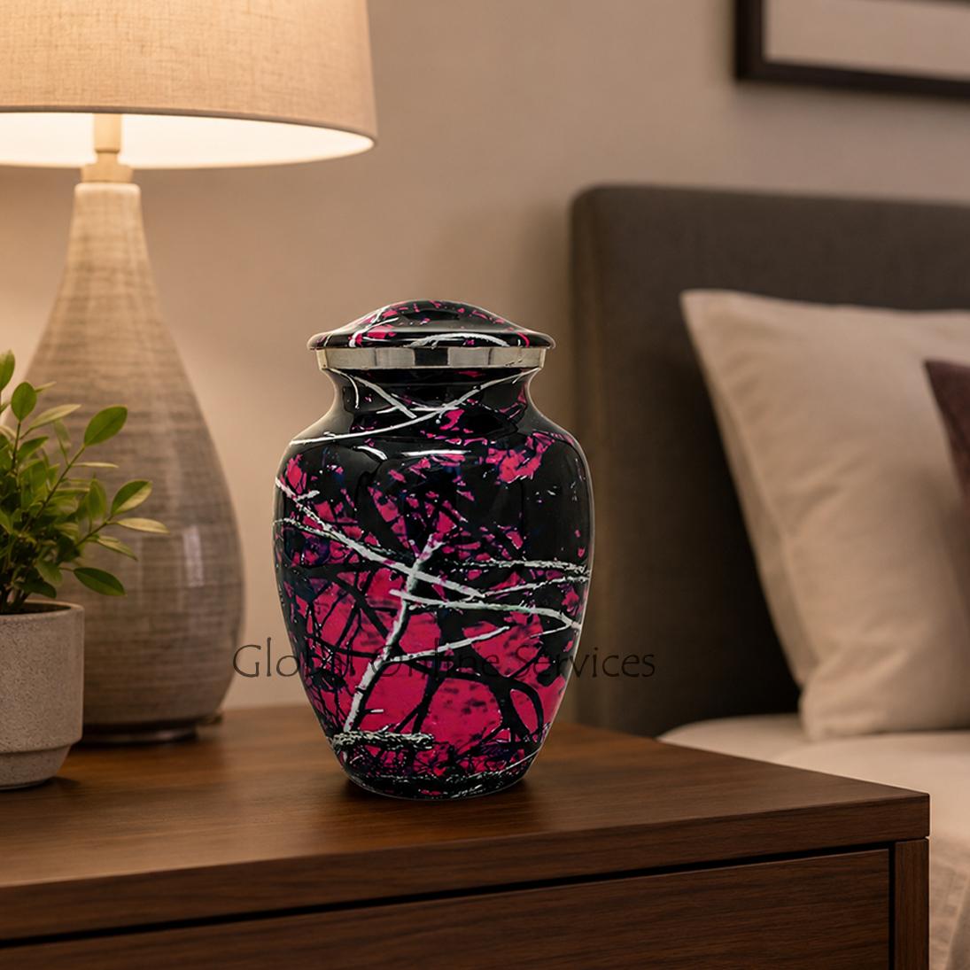 Moonshine Camo Aluminum Small Urn for Cremation Ashes (Medium)