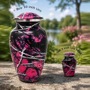 Moonshine Camo Aluniminum Cremation Urn+ FREE Small Aluminium Keepsake Urn (Large)