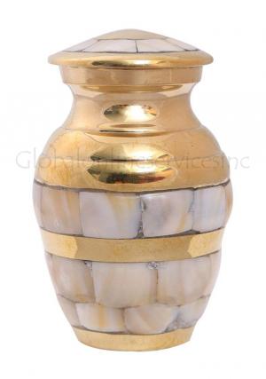 Mother of Elite Pearl Gold Cremation Keepsake Small Urn