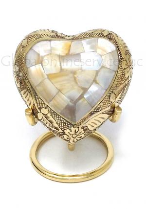 Mother of Pearl Heart Keepsake Urn for Memorial  Ashes