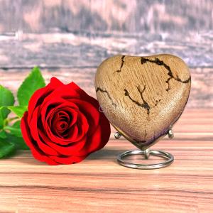 Natural Wooden Heart Keepsake Urn