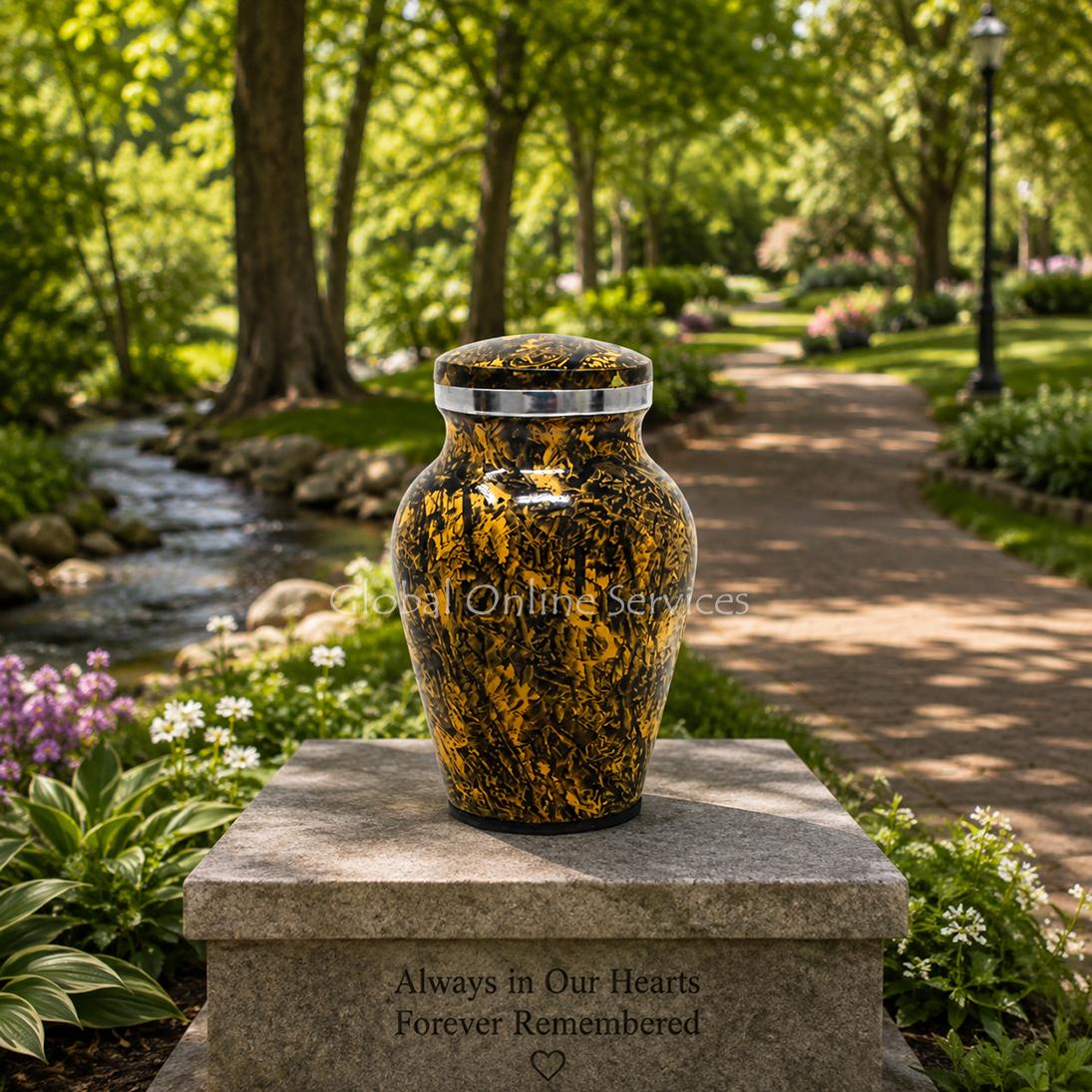 Nature-Inspired Punga Keepsake Urn – Glossy Finish Aluminium Tribute