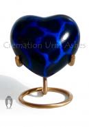 Navy Blue Heart Keepsake Urn for Cremation Ashes