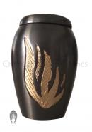 Newbury Golden Flame Mini Brass Keepsake Urn for Human Memorial Ashes