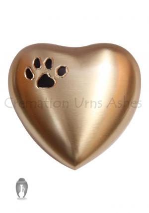 Paw Print Golden Mini Heart Keepsake Memorial Urn