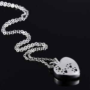 Pet Cremation Jewellery Heart Shape Pendant Urn For Ashes, Necklace