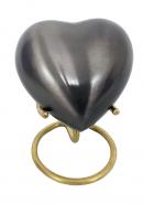 Pewter Pet Gray Heart Keepsake Small Urn for Funeral Ashes