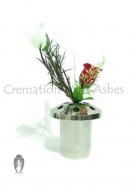 Polished Aluminium Grave Vases as a Memorial Flower Holder 14 Cm Tall