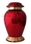 Reading Ruby Red Mini Keepsake Memorial Urn, Brass Funeral Urns for Ashes
