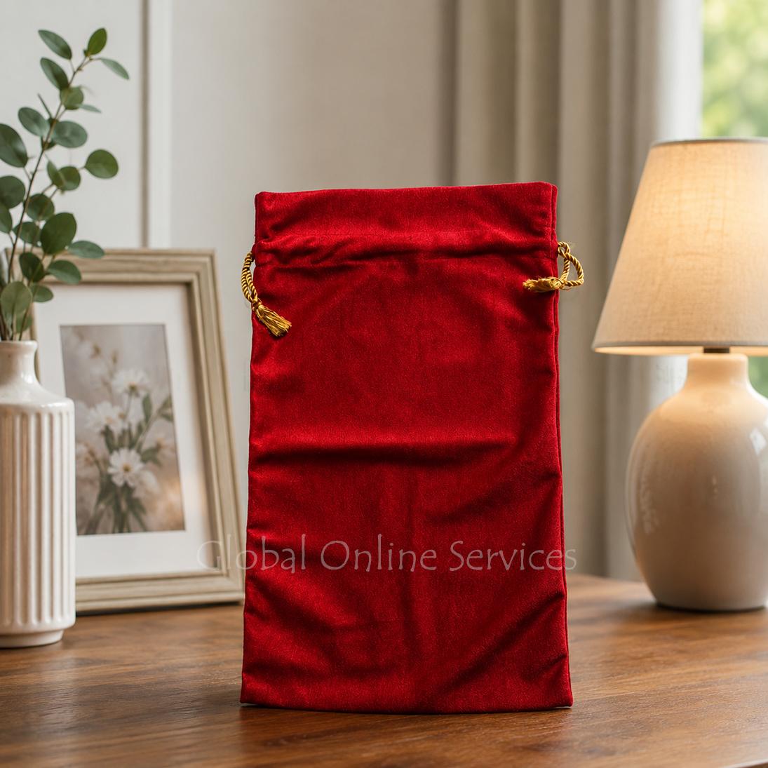 Red Pouches for Gift Storage, Carry Bags, Decorative Bags