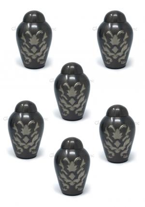 Pack Of Six Dome Top Windsor Floral Keepsake Small Cremation Urn for Human Ashes