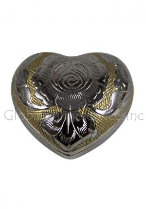 Silver/Gold Heart Keepsake Mini Container for Cremation Ashes
