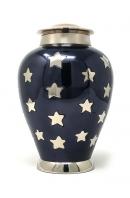 Silver Star Medium  Container Urn for Funeral Ashes