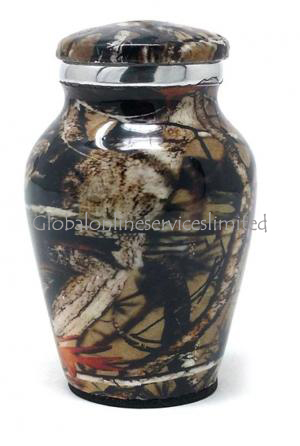 Small Aluminium Camouflage Urn for Cremation Ashes (Small)