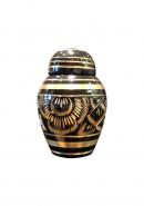 Small Black Polished Classic Brass Keepsake Urn 