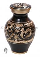 Small Black and Gold Decorative Funeral Keepsake Urn Ashes