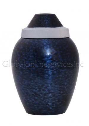 Small Cobalt Blue Funeral Mini Keepsake Urn, Memorial Ashes Urn 3”