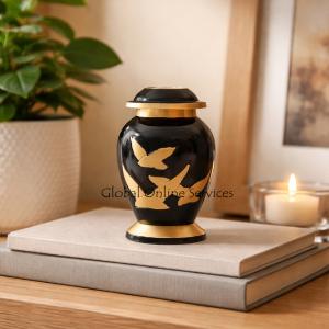 Small Going Home Black Keepsake Urn for Human Cremation Ashes