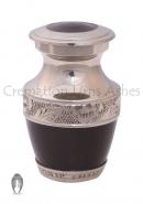 Small black keepsake ashes ceremonial urn, Memorial ashes urn