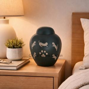 Smaller Dark Slate Dome Top Cremation Urn for Pet Ashes