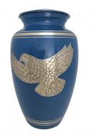 Soaring Eagle Golden Bands Blue Human Adult Cremation Urn