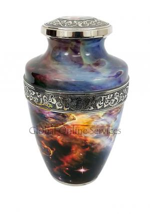 Spiral Space Galaxy Designed Large Adult Memorial Urn For Ashes. Spiral Space Galaxy Designed Large Adult Memorial Urn For Ashes.