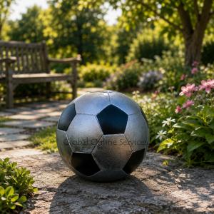 Sportive Circular Football Design Large Adult Decorative Urn For Ashes.