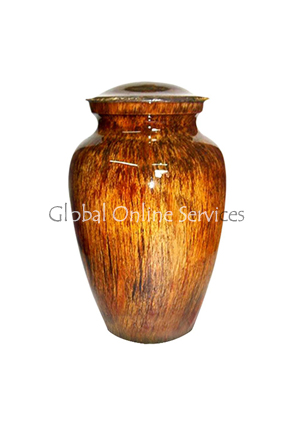 Golden Sunrise Keepsake Urn – Handcrafted Aluminium Memorial for Ashes