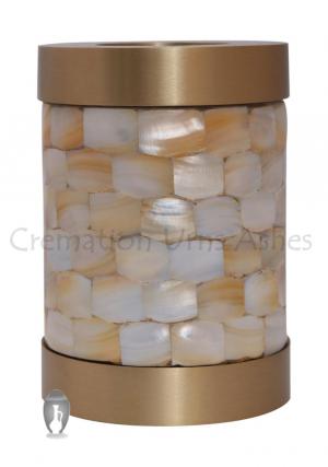 Tealite Mother of Pearl Brass medium urn