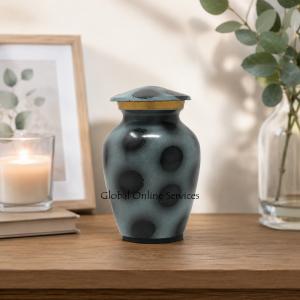 Timeless Gray & Black Speckled Mini Keepsake Urn